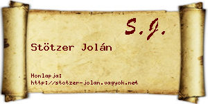 Stötzer Jolán névjegykártya