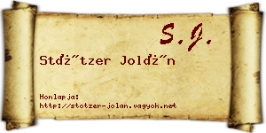 Stötzer Jolán névjegykártya